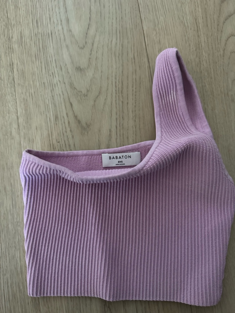 Babaton One-Shoulder Ribbed Crop Top - Lilac